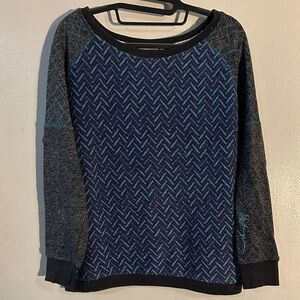 BKE Chevron Sweater - Black and Blue